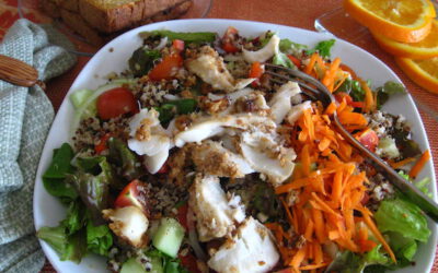 Dinner Salad with Baked Cod Quinoa and Asian Dressing: Friday, May 12, 2023