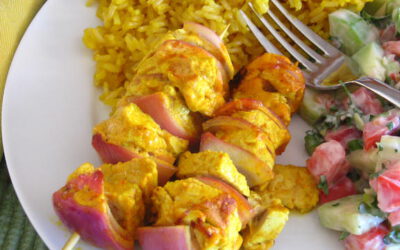 Middle Eastern Chicken Kabobs with Saffron Rice, Sunday, May 14, 2023